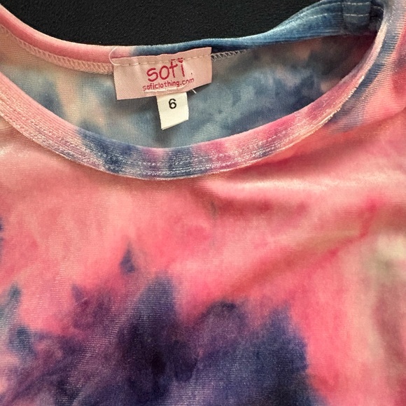 Girls Sofie velvet tye dye dress 6 - Picture 2 of 2